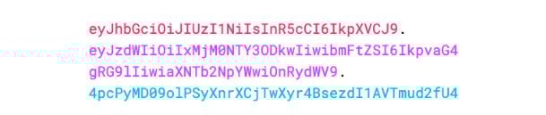 A sample JWT token