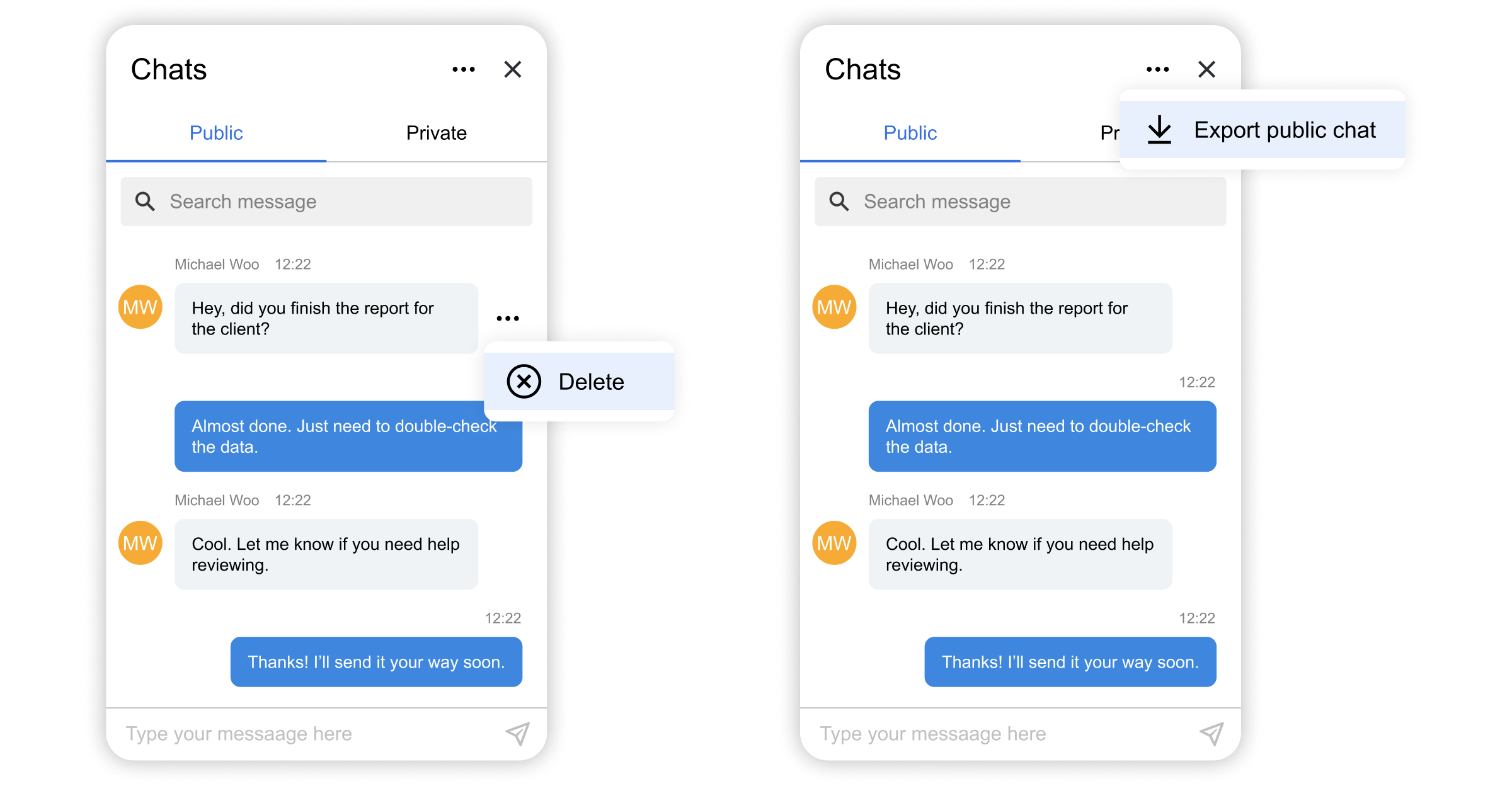 Digital Samba 603 - Delete Message and Export Public Chat